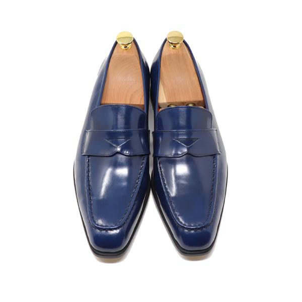 GLENFORD 本革 スクエアトゥ ローファー メンズ スリッポン