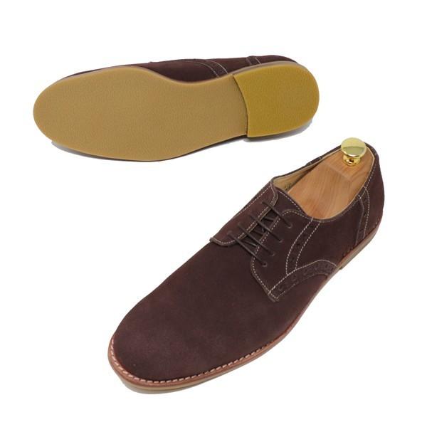 GLENFORD ハンドメイド 本革 スエード プレーントゥ サドルシューズ