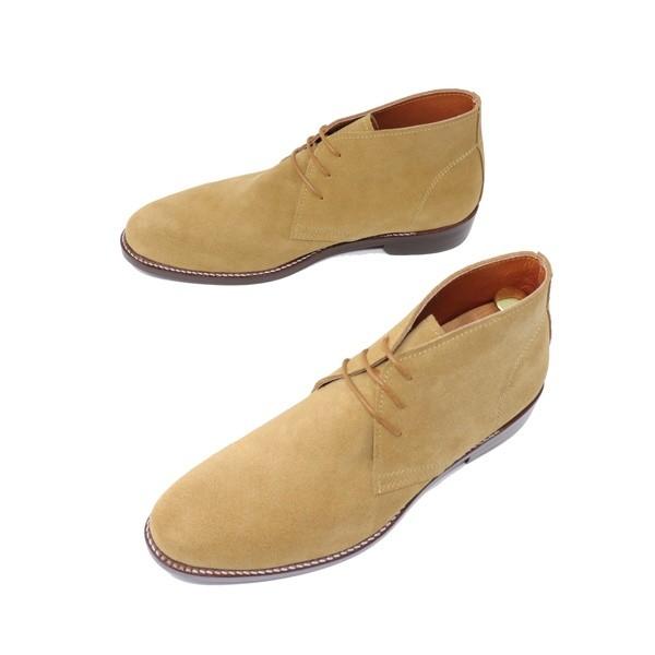 ハンドメイド 本革 スエード チャッカブーツ デザートブーツ メンズ