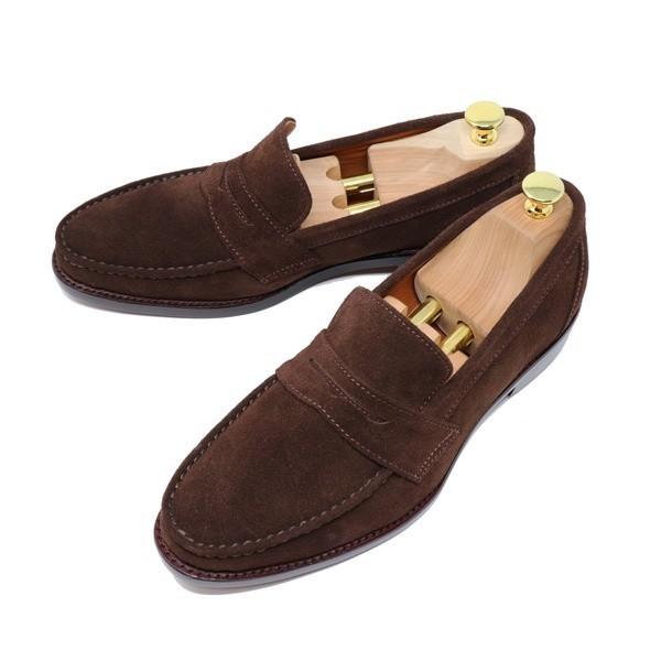 GLENFORD 本革 スエード ローファー ハンドソーン ウェルテッド