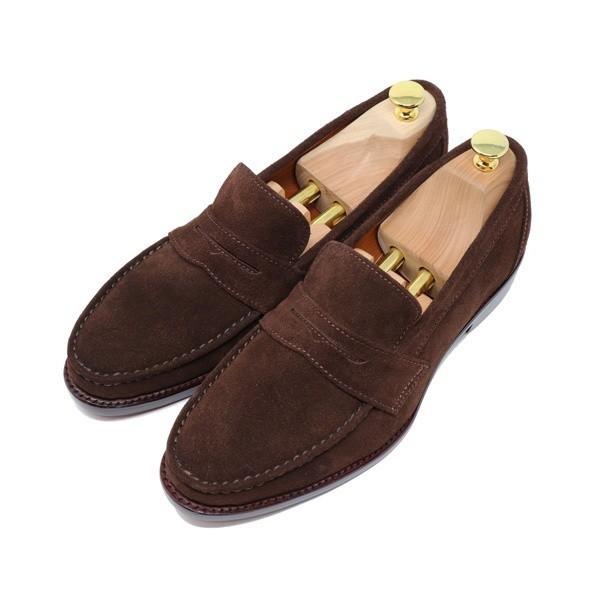 GLENFORD 本革 スエード ローファー ハンドソーン ウェルテッド