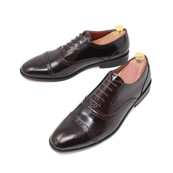 GLENFORD 本革 ハンドメイド ストレートチップ セミブローグ GLENFORD 本革 ハンドメイド ストレートチップ セミブローグ