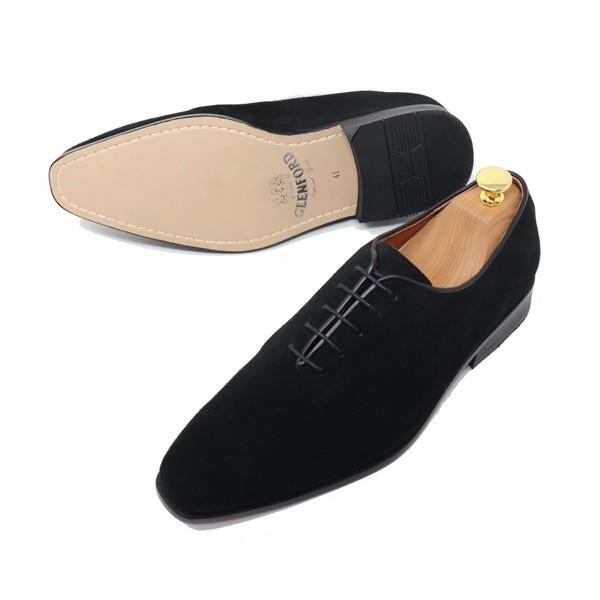 GLENFORD 本革 スエード スクエアトゥ ホールカット ビジネス