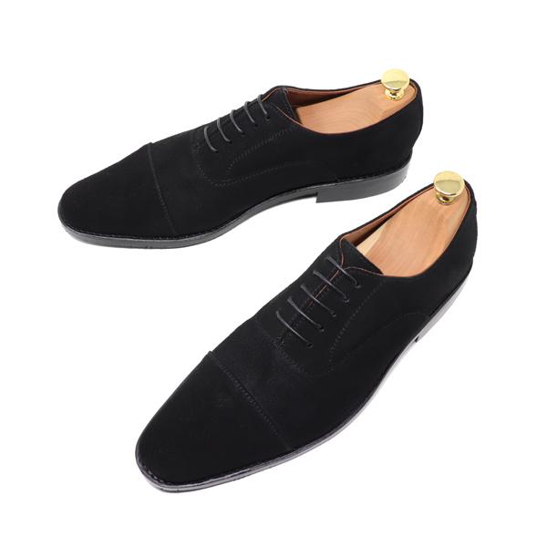 GLENFORD 本革 マッケイ製法 スエード ストレートチップ ブラック