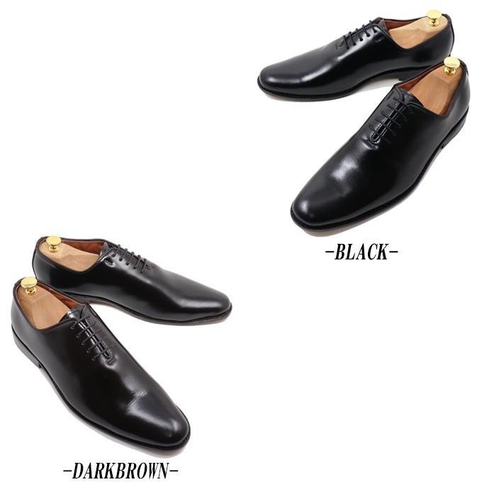 GLENFORD ハンドメイド 本革 プレーントゥ ホールカット ビジネス