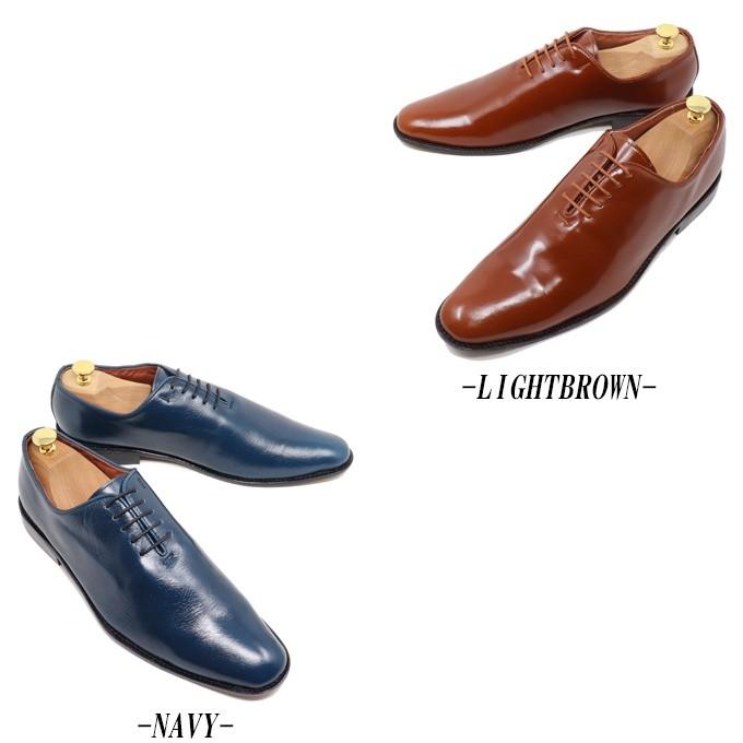 GLENFORD ハンドメイド 本革 プレーントゥ ホールカット ビジネス