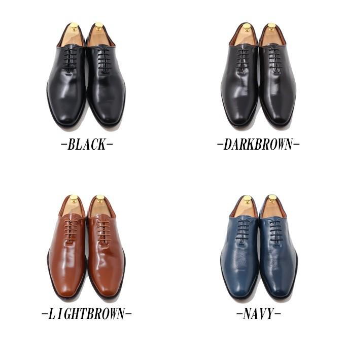GLENFORD ハンドメイド 本革 プレーントゥ ホールカット ビジネス