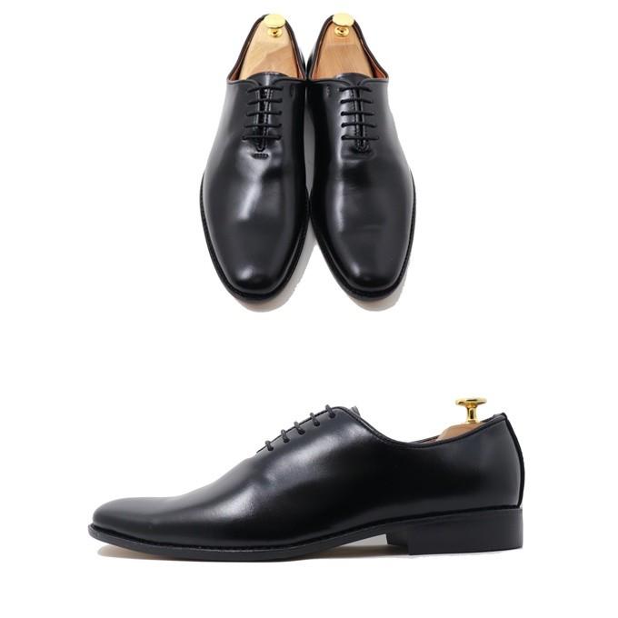GLENFORD ハンドメイド 本革 プレーントゥ ホールカット ビジネス