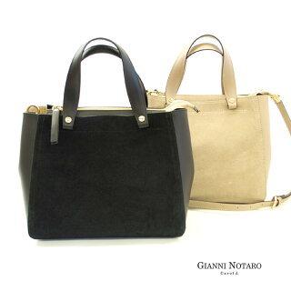 GIANNI NOTARO ジャンニノターロ 2way ハンドバッグ レディース レザー×スエード 416 入学式 卒業式 入園式 卒業式