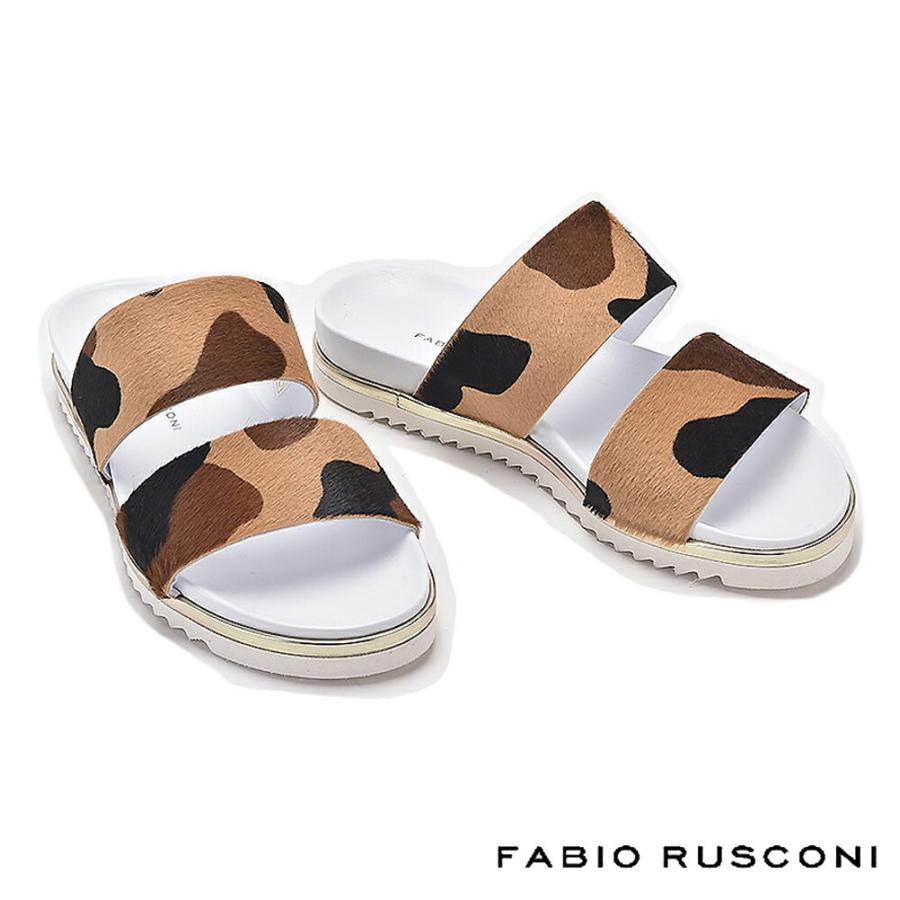 【新品未使用】靴底ラバー付き　FABIO RUSCONI サンダル 37 FABIO RUSCONI（ファビオルスコーニ） 残りわずか 37のみ ポニーファー
