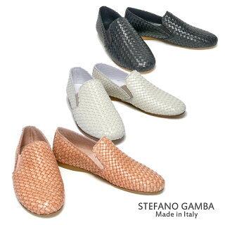 SALE ステファノ ガンバ STEFANO GAMBA メッシュレザー スリッポン