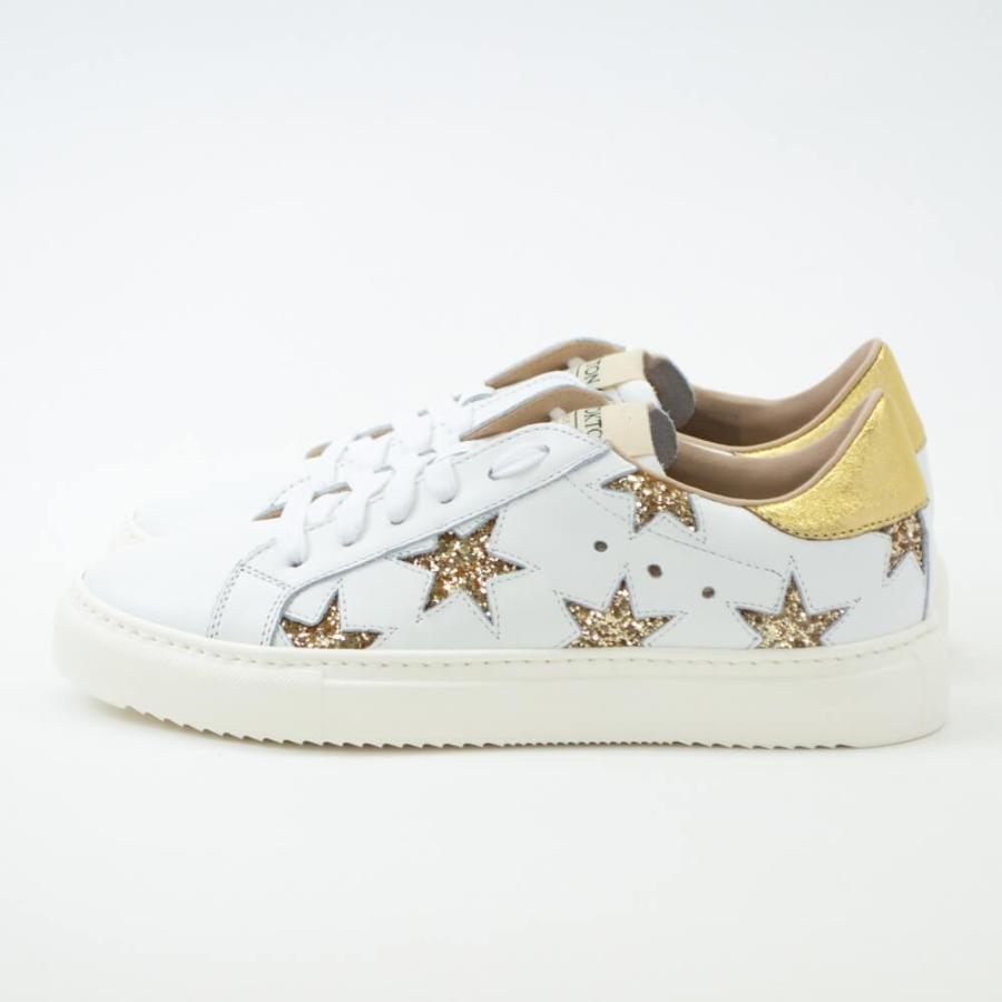 ストックトン STOKTON 星柄レザースニーカー レディース BIANCO×ORO 