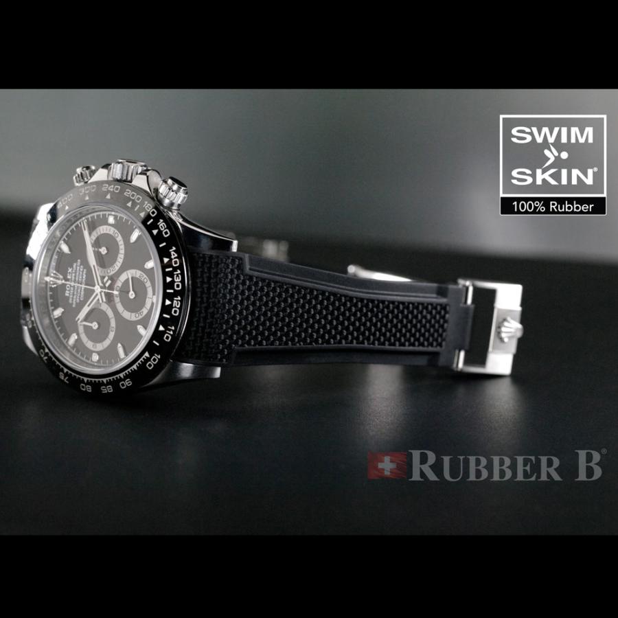 ラバーＢ（RUBBERB）ロレックス デイトナ オイスターブレスレットモデル専用ラバーベルト バリスティック ブラック 時計/バックルは付属しません