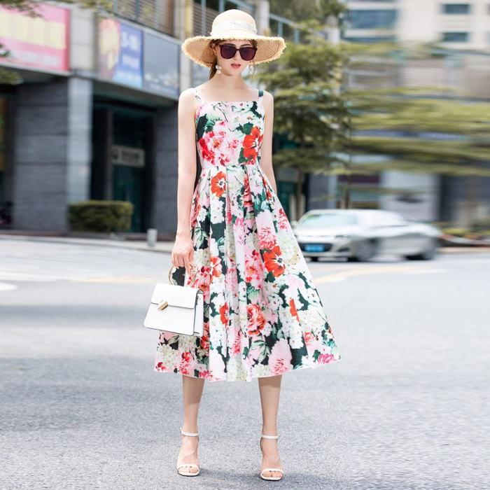 爆安プライス ワンピース 花柄キャミソールaラインミモレワンピース レッド 赤 ピンク お嬢様 大人 女優 レディース きれいめ 予約販売品 Www Muslimaidusa Org