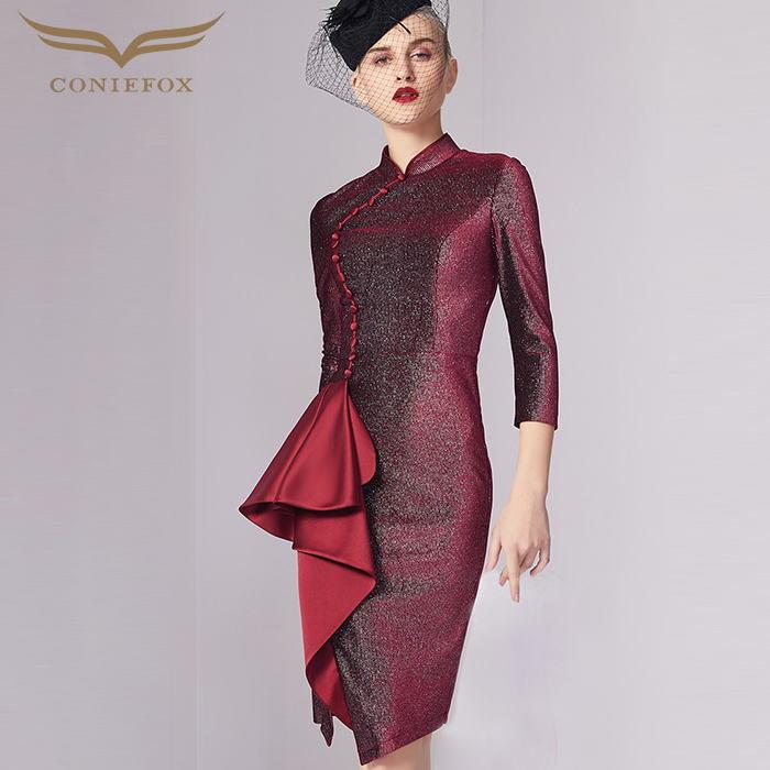 Saleアイテム Coniefox 高品質 チャイナカラーラメフリル七分袖付きスリットタイトライン膝丈ドレス ワイン レッド 赤 ワンピース Coniefox 335 Glitter Dress 通販 Yahoo ショッピング プレミアム Www Skylanceronline Com