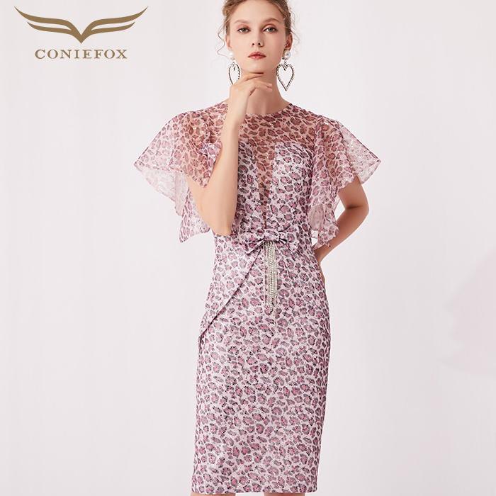 公式限定新作 送料無料 Coniefox 高品質 ヒョウ柄肌透けチュールスパンコールフリルラインストーンリボン半袖付きタイトライン膝丈ドレス ピンク ワンピース Coniefox Glitter Dress 通販 Yahoo ショッピング 期間限定送料無料 Skylanceronline Com