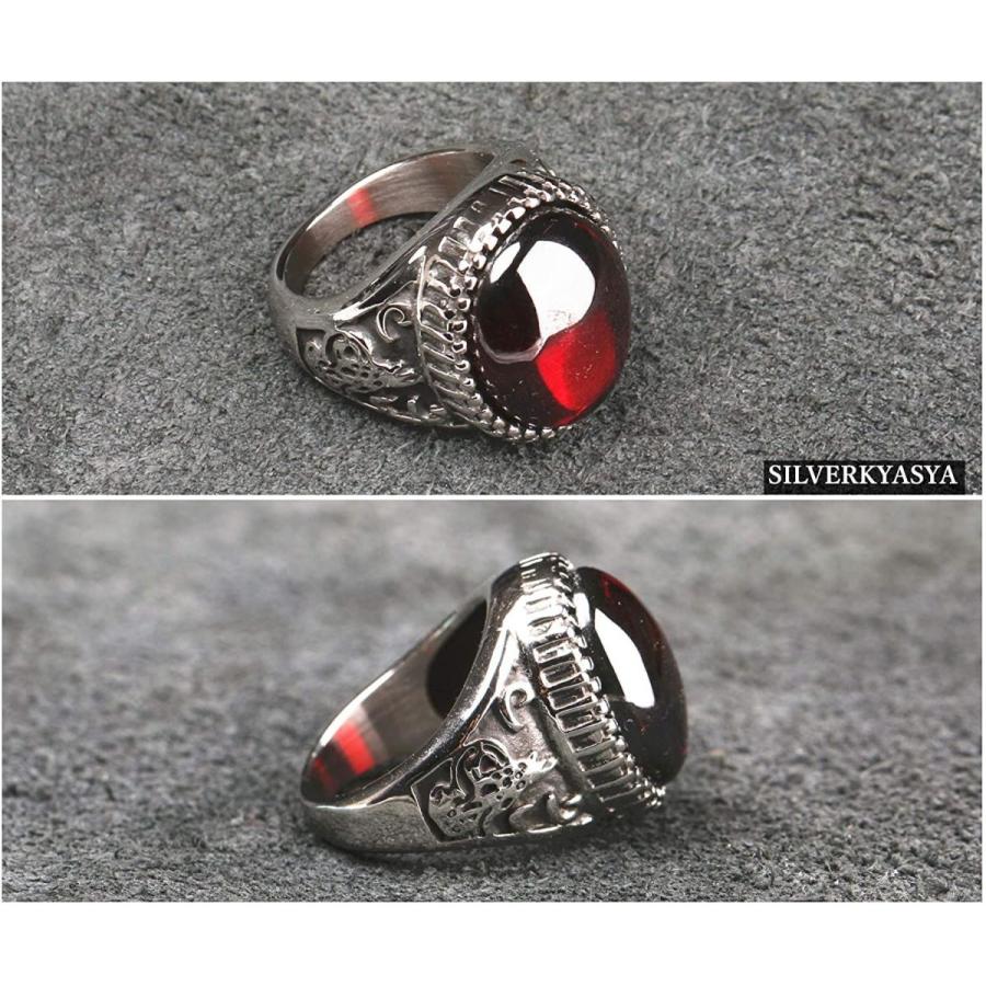 爆売り メンズアクセサリー Silverkyasya ステンレス素材 ゴシック リング クロス 大粒 ジルコニア 上級 レッド メンズ 指輪 ステンレスリング 人気 Www Threeriversofs Com