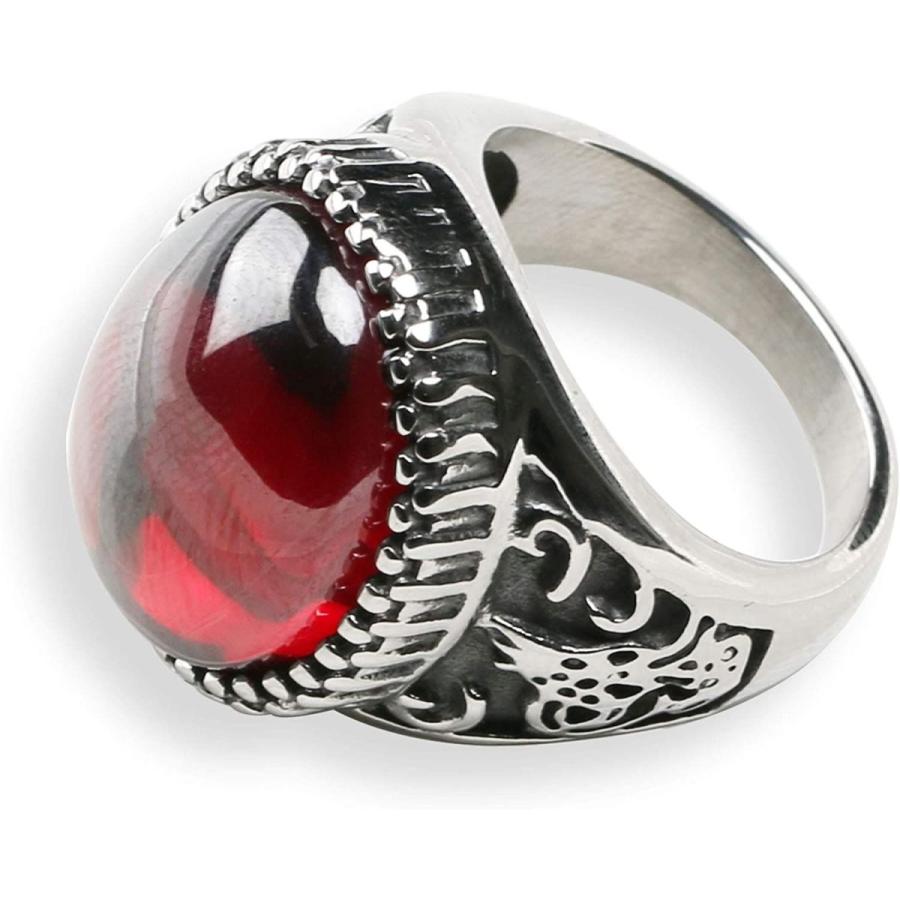 爆売り メンズアクセサリー Silverkyasya ステンレス素材 ゴシック リング クロス 大粒 ジルコニア 上級 レッド メンズ 指輪 ステンレスリング 人気 Www Threeriversofs Com