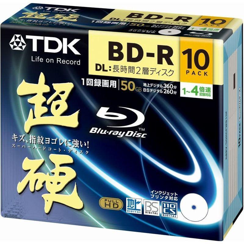 TDK 録画用ブルーレイディスク 超硬シリーズ BD-R DL 50GB 1-4倍速 ホワイトワイドプリンタブル 10枚パック 5mmスリム｜glitter-tt｜02