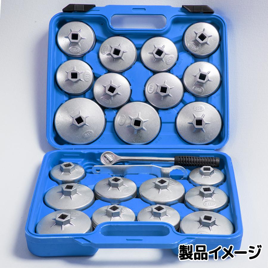 オイルフィルターレンチ セット 24PC アルミカップ 65-101mm対応 輸入