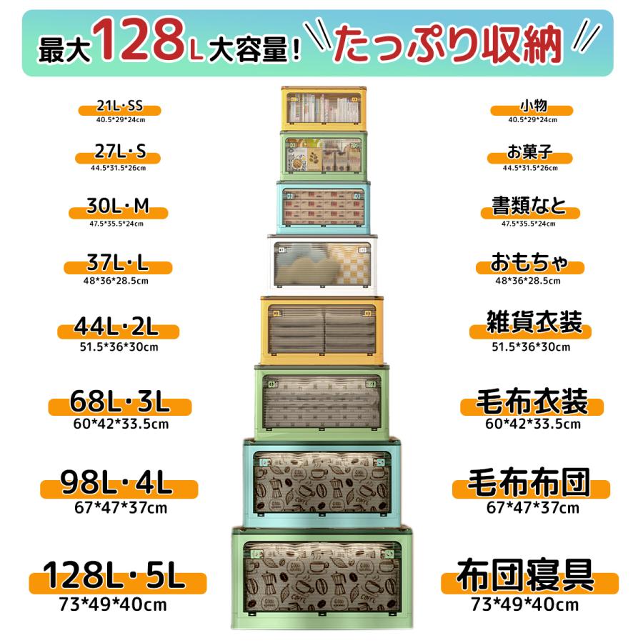 同じサイズ2点購入で3点発送収納ボックス折畳みキャスター付 5面開閉