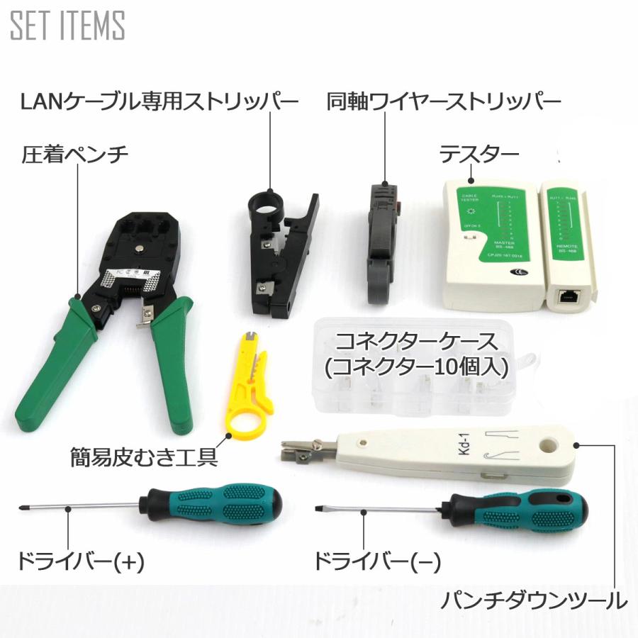 LANケーブル自作 テスターセット セット 配線 圧着ペンチ LANケーブル自作 テスターセット セット 配線 圧着ペンチ