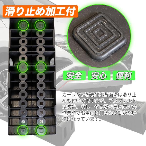 カースロープ 耐荷重6.5t 整備用スロープ 2個セット ジャッキサポート