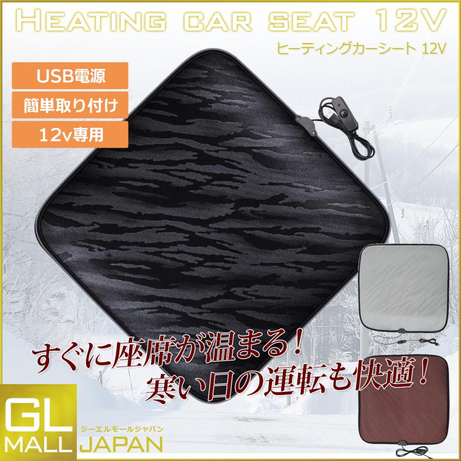 ホットクッション ホットカーシート 電源USB接続タイプ 左右座席兼用 
