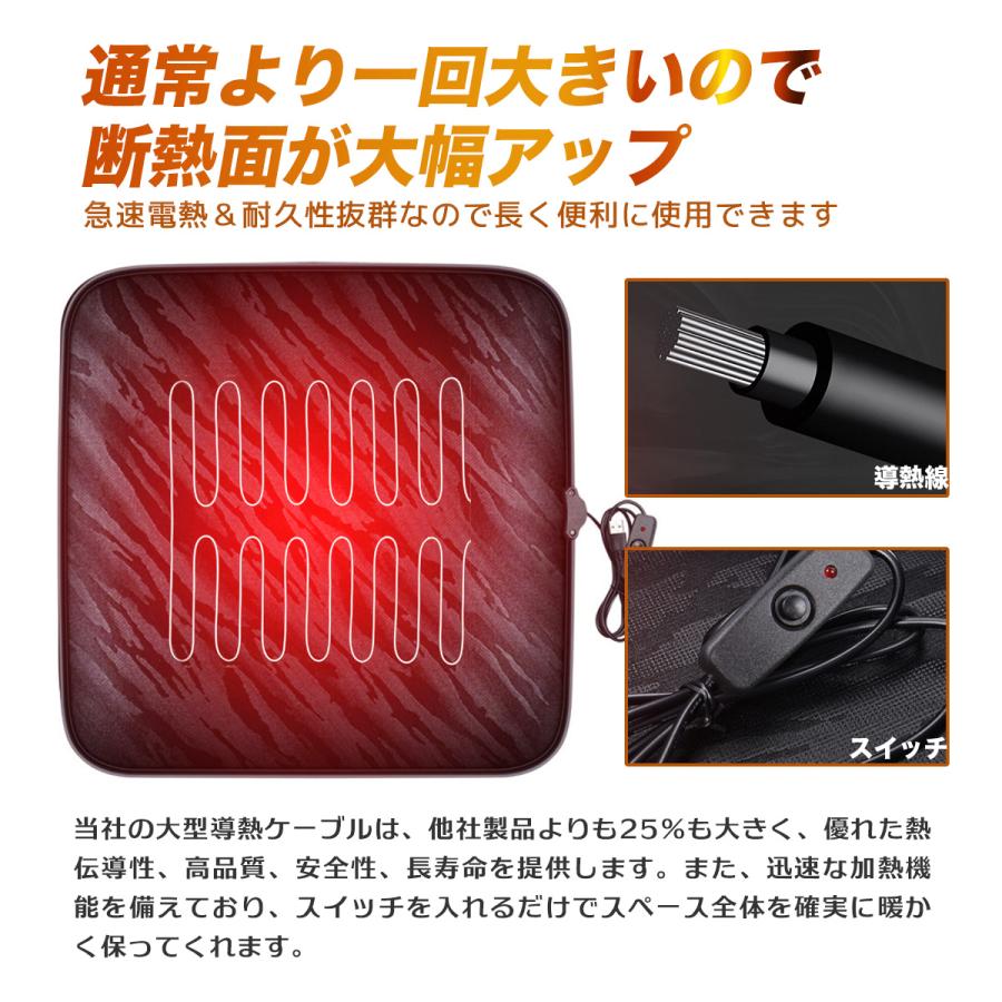 ホットクッション ホットカーシート 電源USB接続タイプ 左右座席兼用 