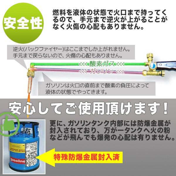 一年保証付　溶断機 無加圧溶断機セット 3L  切断幅3mm〜40mm / ガソリン・酸素溶断システム｜glmall｜02