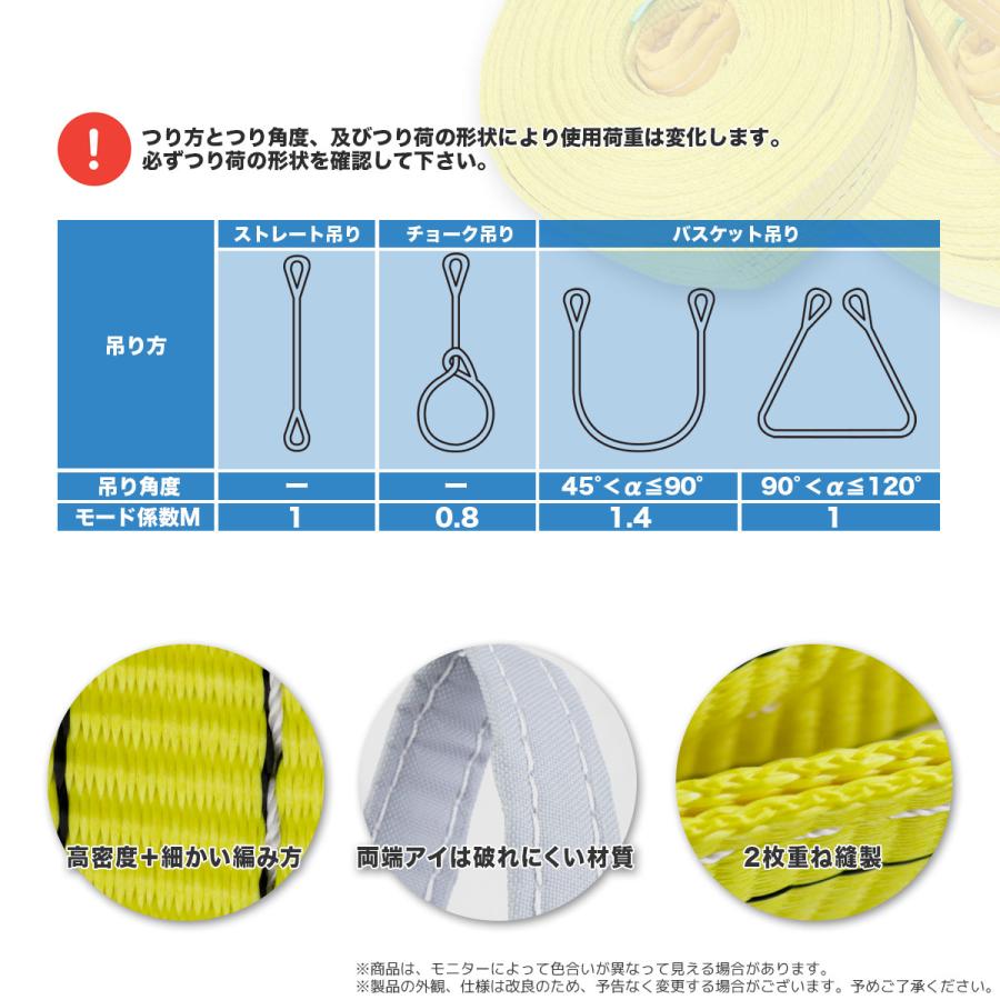 運搬用スリング 3t ベルトスリング 8m 耐荷重 3000kg 1本 繊維ベルト
