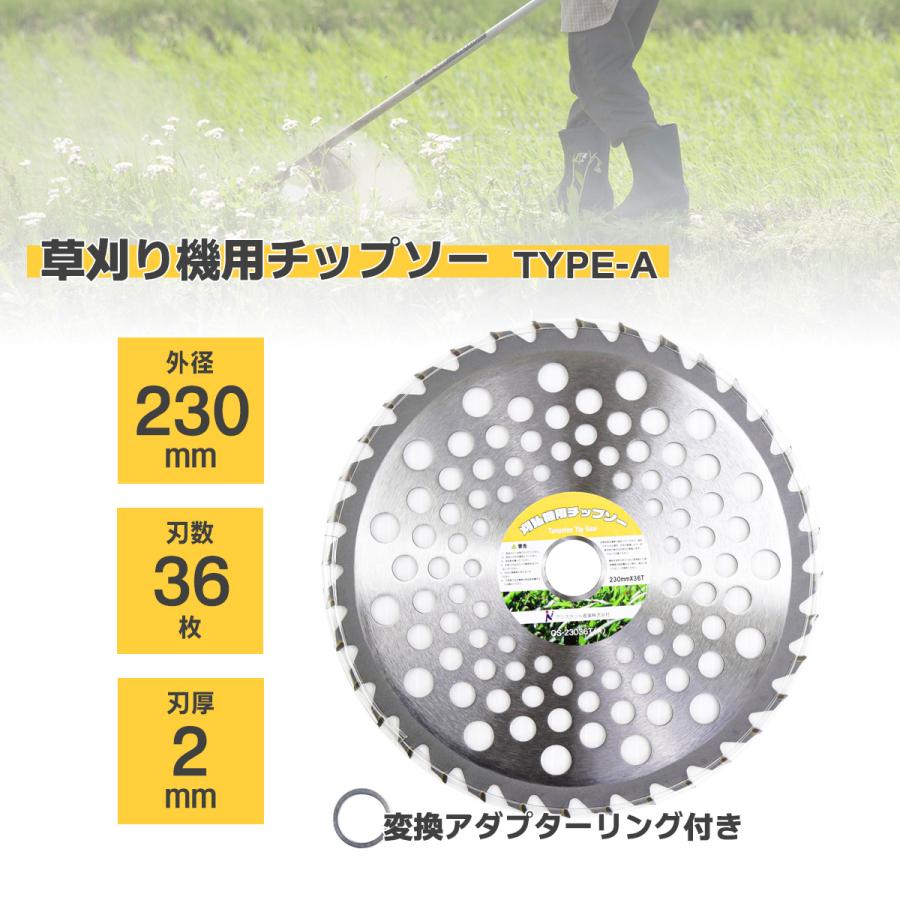 チップソー 替刃 230mm×36T 50枚セット Type-A 草刈機 草刈り機 草刈用 刈払い 雑草対策 草刈り替刃 カッター 園芸 草刈り ガーデニング