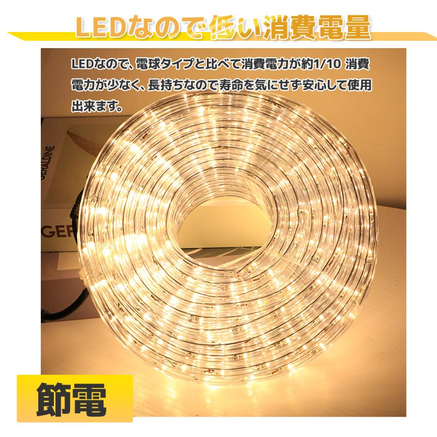 在庫一掃 常時点灯電源ケーブル付 イルミネーションライト ロープ