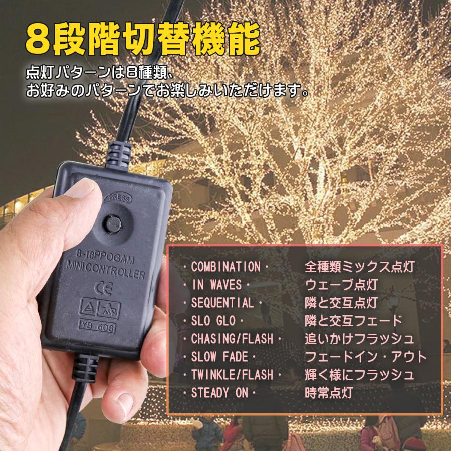 イルミネーションライト用電源ケーブル 8パターン点滅 2芯10mm イルミネーションライト用電源ケーブル 8パターン点滅 2芯10mm