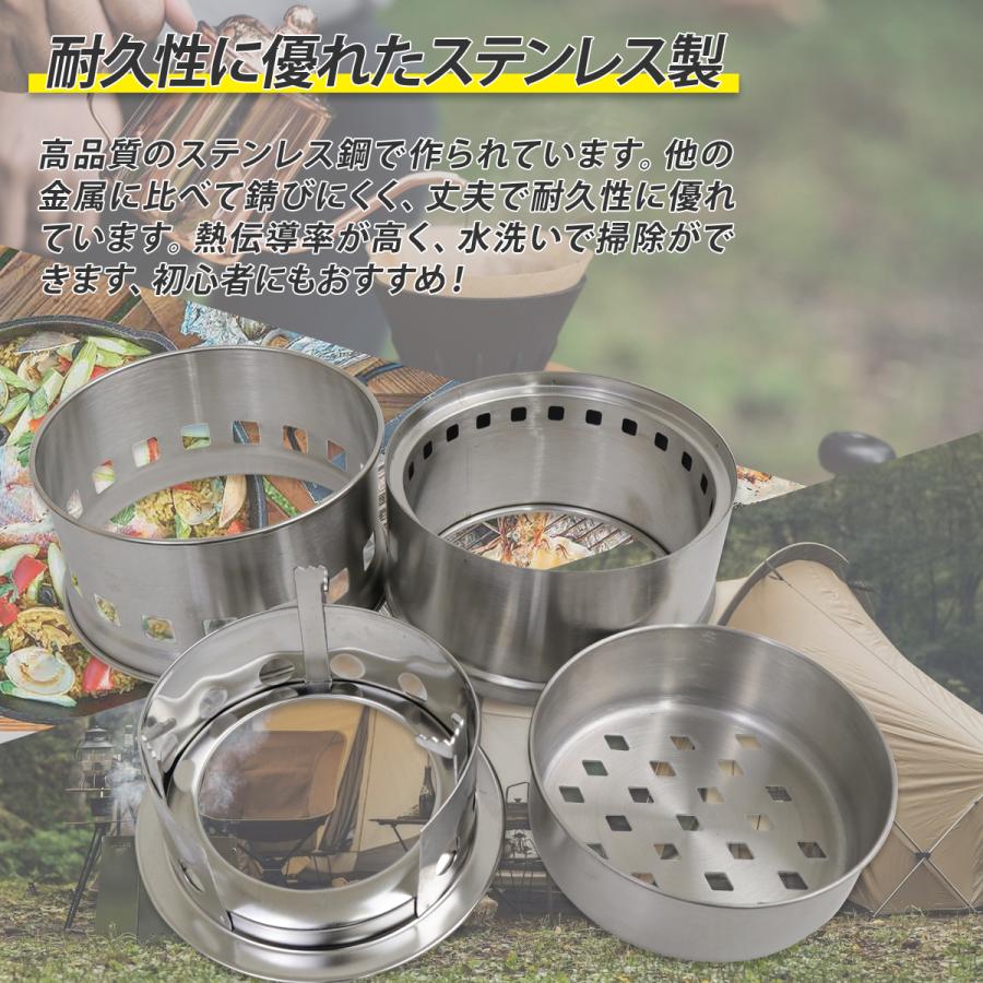 ウッドストーブ 薪ストーブ 二次燃焼 ミニ 焚き火台 キャンプストーブ