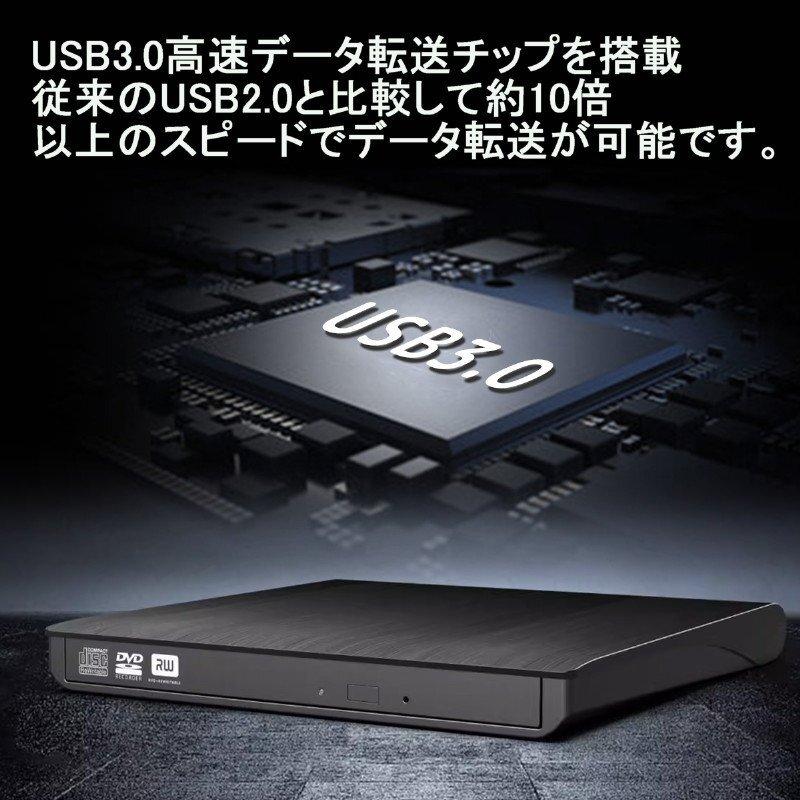 外付け DVD ドライブ USB3.0 type-c CD/DVD読取 録画込み 書込 CD/DVD