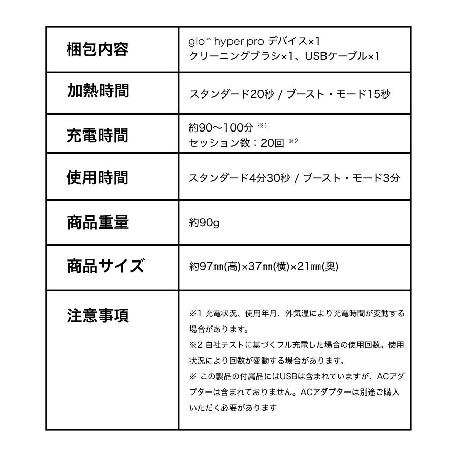 新商品 ポイント15倍 グロー ハイパー プロ hyper pro ルビー・ブラック 加熱式タバコ 本体 たばこ デバイス スターターキット 送料込み｜glo｜08