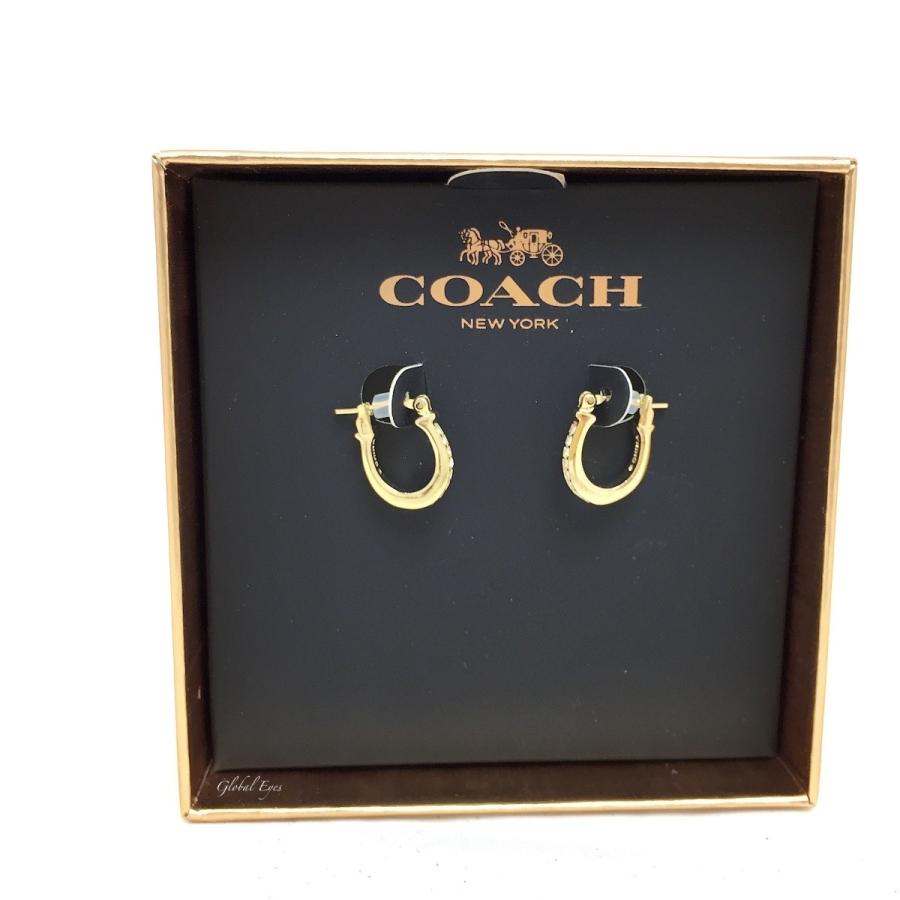 COACH コーチ パヴェ シグネチャー ハギー ピアス ブランドアクセサリー レディースアクセ アウトレット商品 おしゃれ ギフト F54497 ゴールド｜global-eyes-light