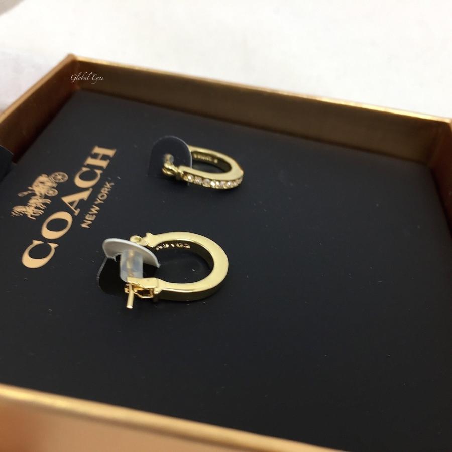 COACH コーチ パヴェ シグネチャー ハギー ピアス ブランドアクセサリー レディースアクセ アウトレット商品 おしゃれ ギフト F54497 ゴールド｜global-eyes-light｜03