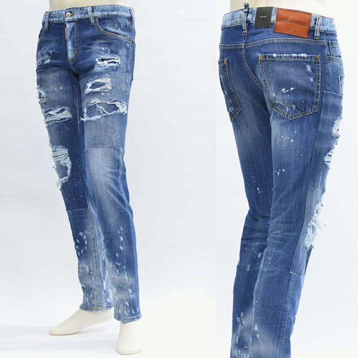 Dsquared2 ディースクエアード スリム ジーンズ Slim Jean S71lb0269 S 470 インディゴブルー デニム 17年 春夏 Ss 新作 送料無料 Supersport Tn