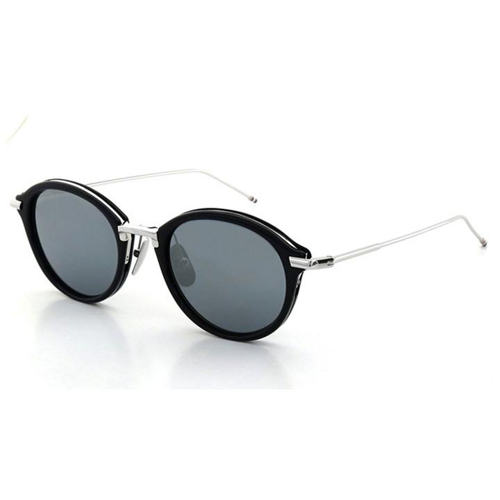 トムブラウン THOM BROWNE. サングラス オーバル TB-011-H-T 49size ダークネイビー×シルバー Dark Navy  Silver ラウンド ボックス チタン 【送料無料】 :THOMBROWNE-TB-011-HT:Global Round - 通販 -
