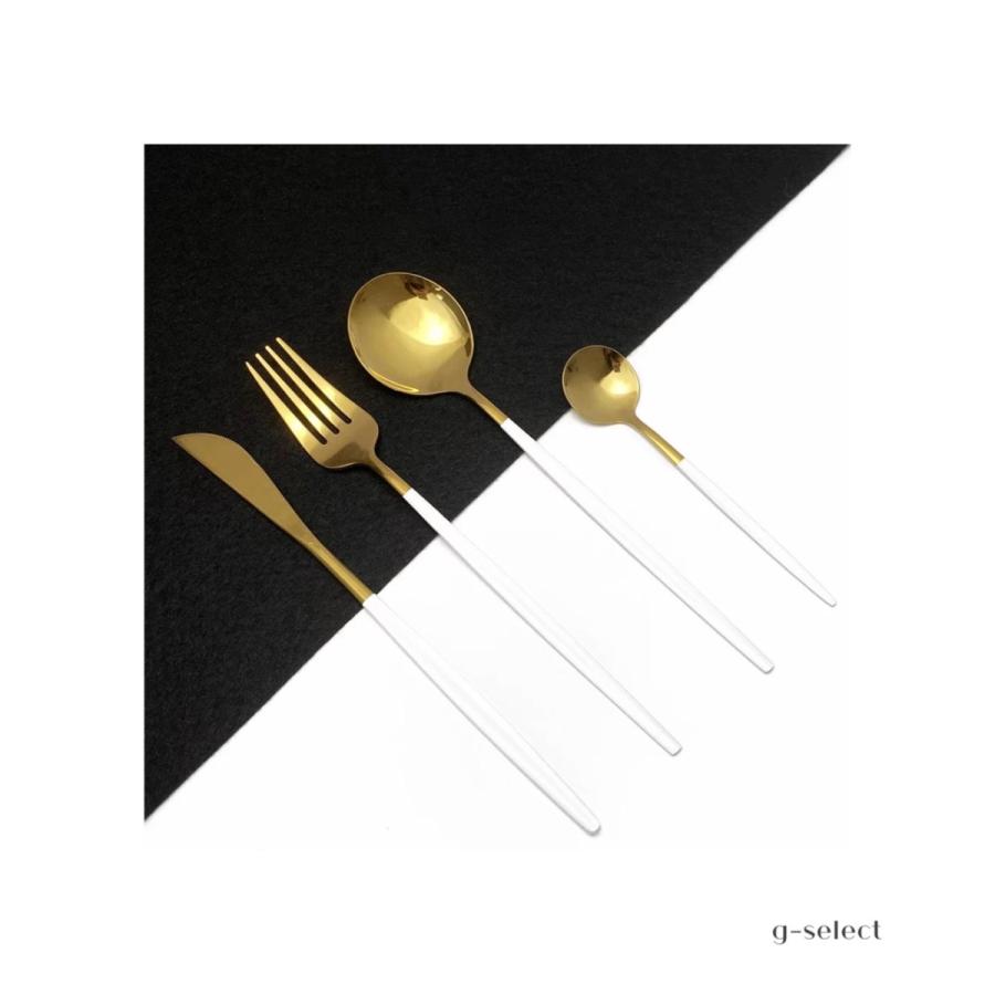 新着セール カラトリーセット ホワイト ゴールド 4点セット お洒落 クチポール風 おしゃれ 食器 カラトリー カトラリーセット スプーン フォーク ナイフ お祝い お返し Wastesmart Org