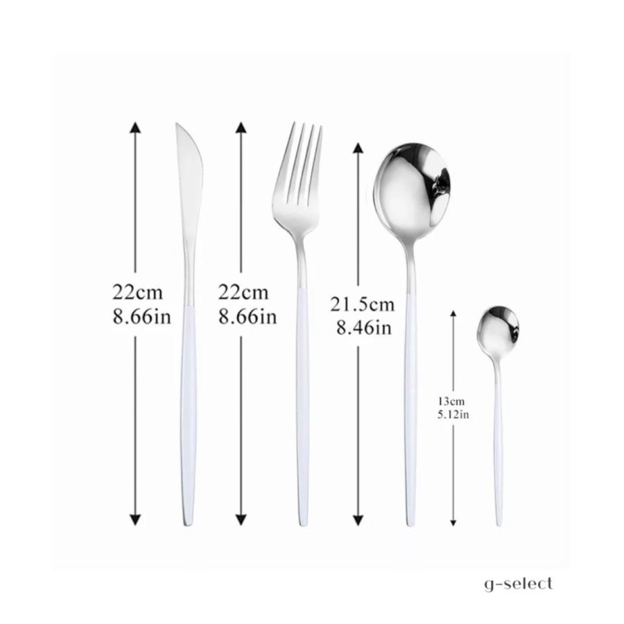 カラトリーセット ホワイト シルバー 4点セット お洒落 クチポール風 おしゃれ 食器 カラトリー カトラリーセット スプーン フォーク ナイフ お祝い お返し G Select 通販 Yahoo ショッピング