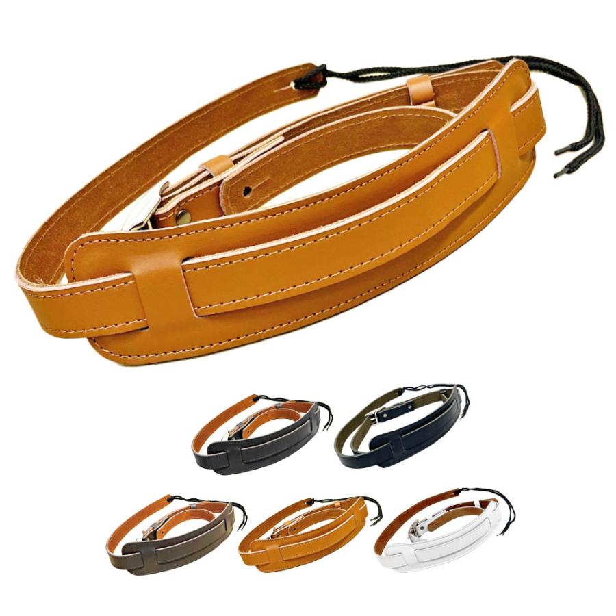 ギター ストラップ 本革 牛革 レザー 111cm-150cm 長さ調整可能