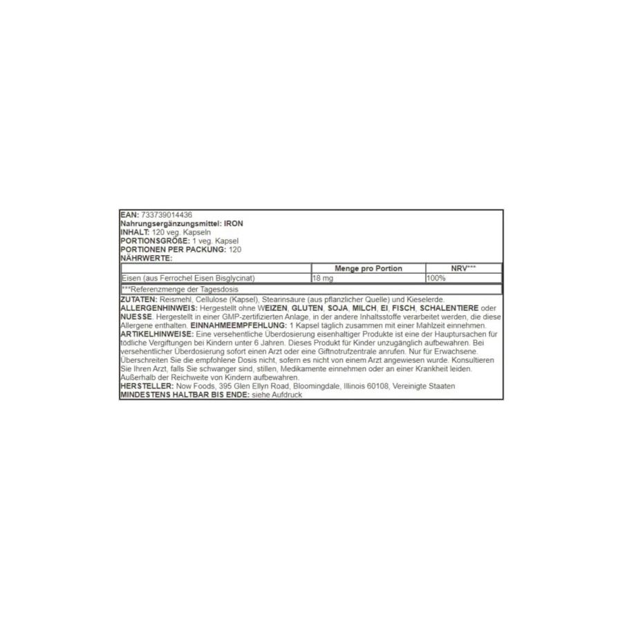 Now Foods ナウフーズ 鉄 18mg 120カプセル|global-standard|02