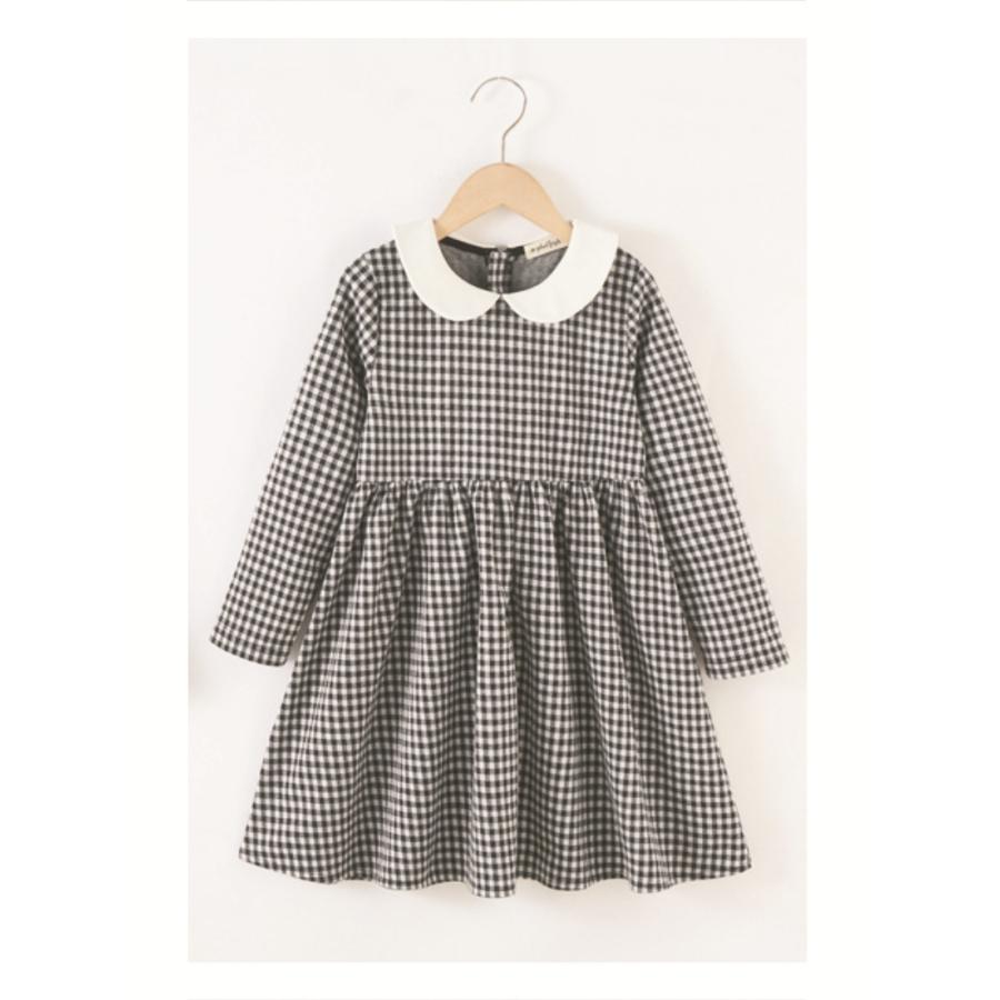 子供ワンピース 発表会 シンプル チェック 子供服 子ども服 こども服 女の子 ガールズ ワンピース 丸襟 キッズ ギンガムチェック フォーマル |  | 07