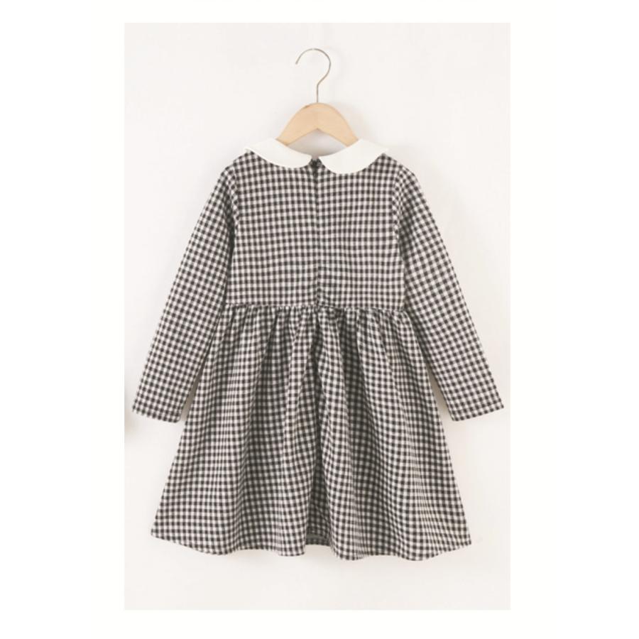 子供ワンピース 発表会 シンプル チェック 子供服 子ども服 こども服 女の子 ガールズ ワンピース 丸襟 キッズ ギンガムチェック フォーマル |  | 08