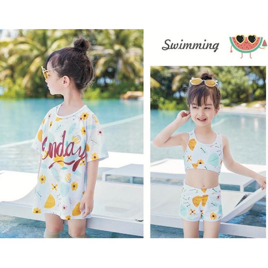 子供水着ラッシュガードセット セパレート キッズ水着3点セット 子供水着 女の子 ジュニア こども スクール水着 P グローバル通販 通販 Yahoo ショッピング