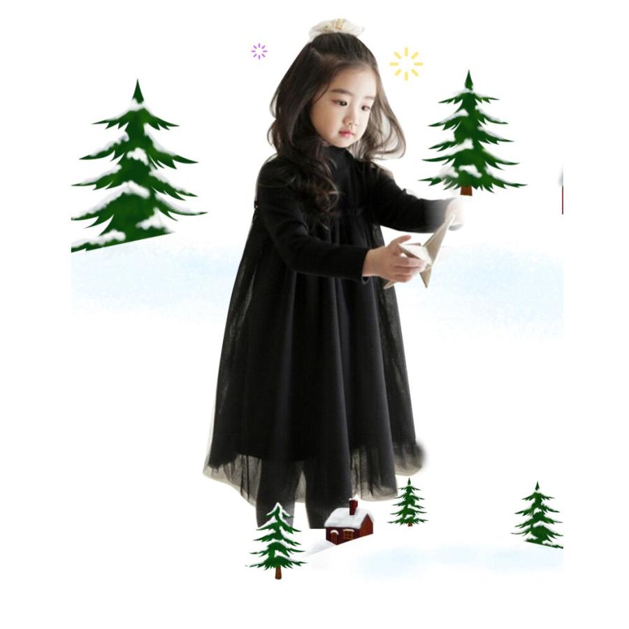 チュールワンピース ドレス ピアノ 発表会 七五三 大人気 結婚式 二次会 ピアノ 長袖ワンピース キッズ服 |  | 03