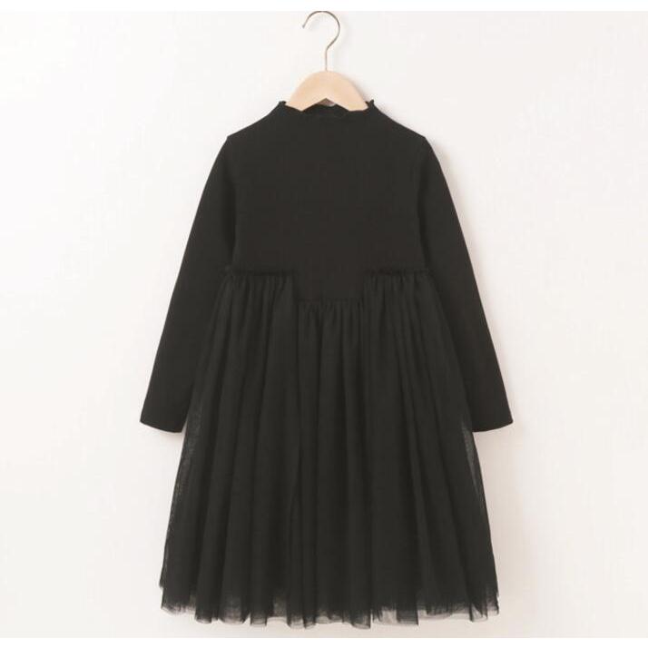 単品 ワンピースのみ 長袖チュールフレアワンピース ブラック グレー 子供ワンピース 子供服 女の子 ワンピース キッズ フォーマル ジュニア  ピアノ発表会SGW |  | 11
